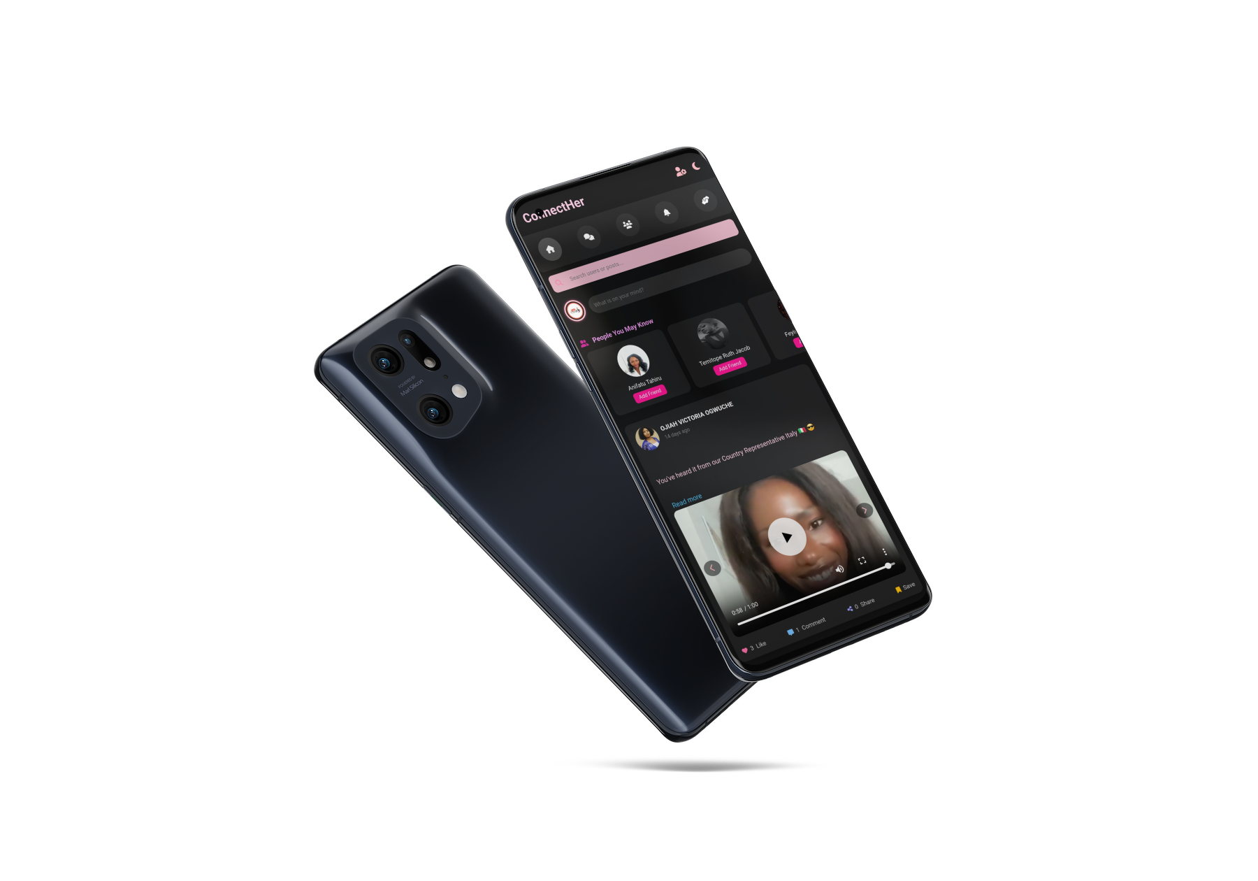 Connect Her Network App Screenshots